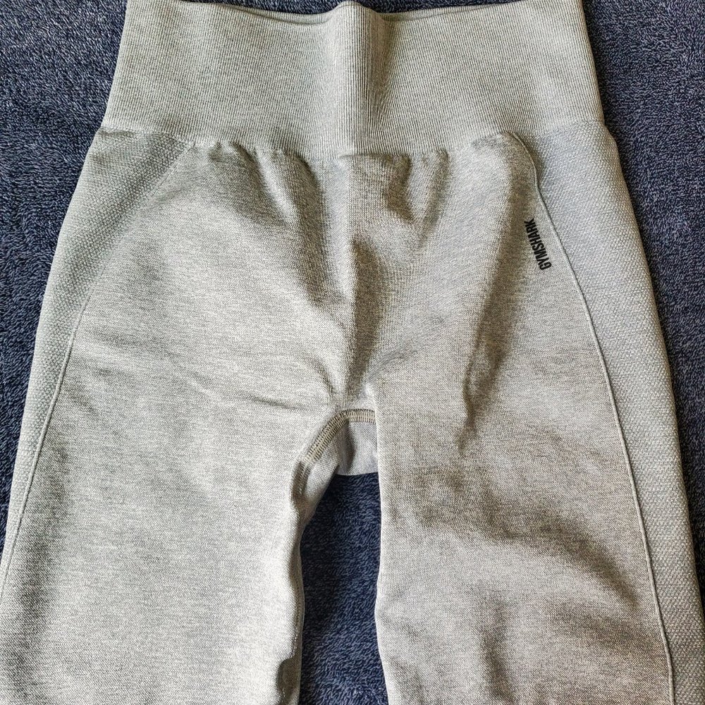 Gymshark Flex Cycling Shorts - Light Grey Marl/Black Size Medium